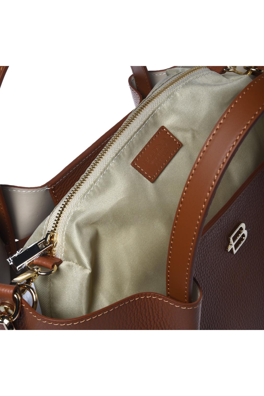 Brown pebbled leather shoulder bag-Baldinini-OUTLET-ARCHIVIST-ARCHIVE-SALE