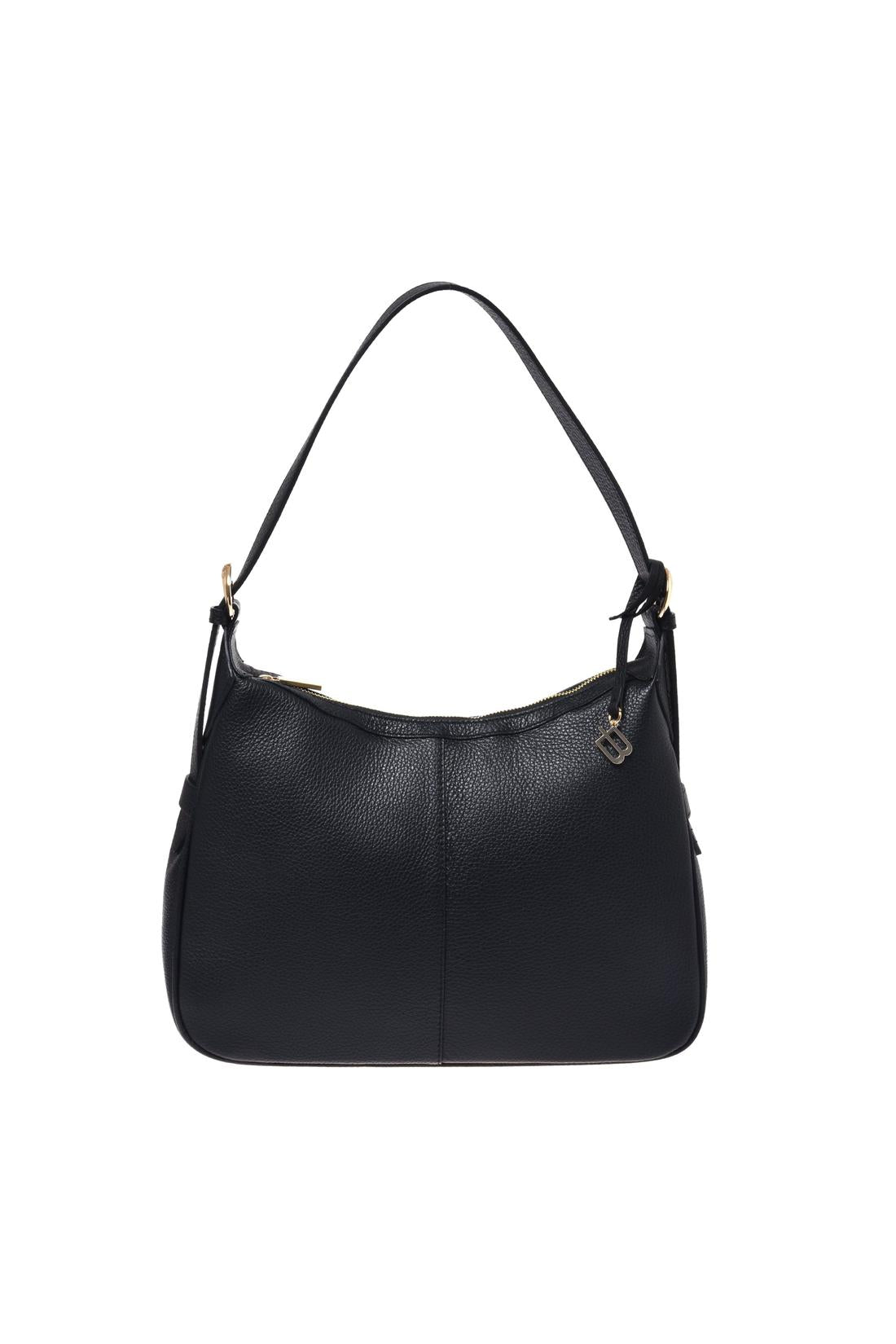 Black bottalato leather shoulder bag-Baldinini-OUTLET-NERO-ARCHIVIST-ARCHIVE-SALE