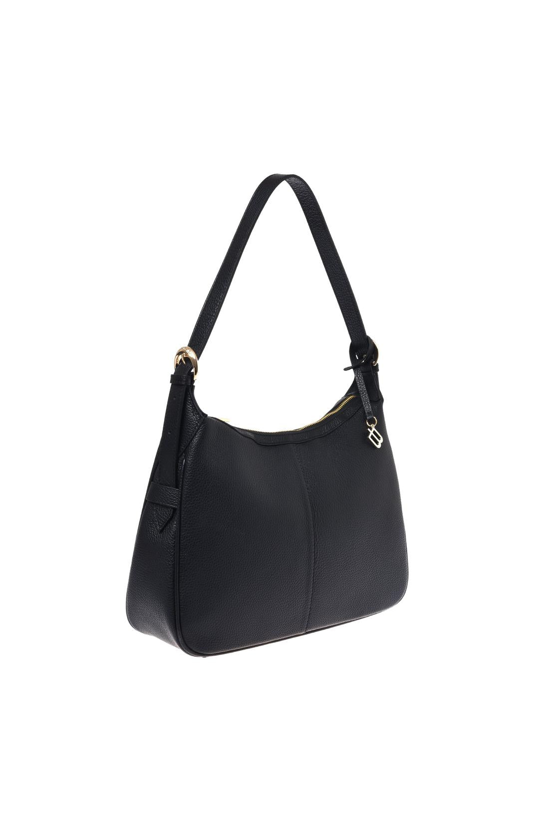 Black bottalato leather shoulder bag-Baldinini-OUTLET-ARCHIVIST-ARCHIVE-SALE