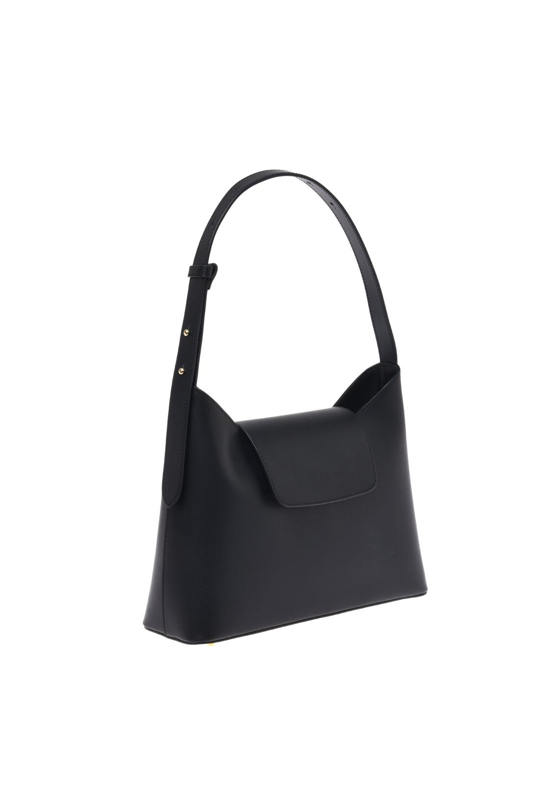 Black leather shoulder bag
