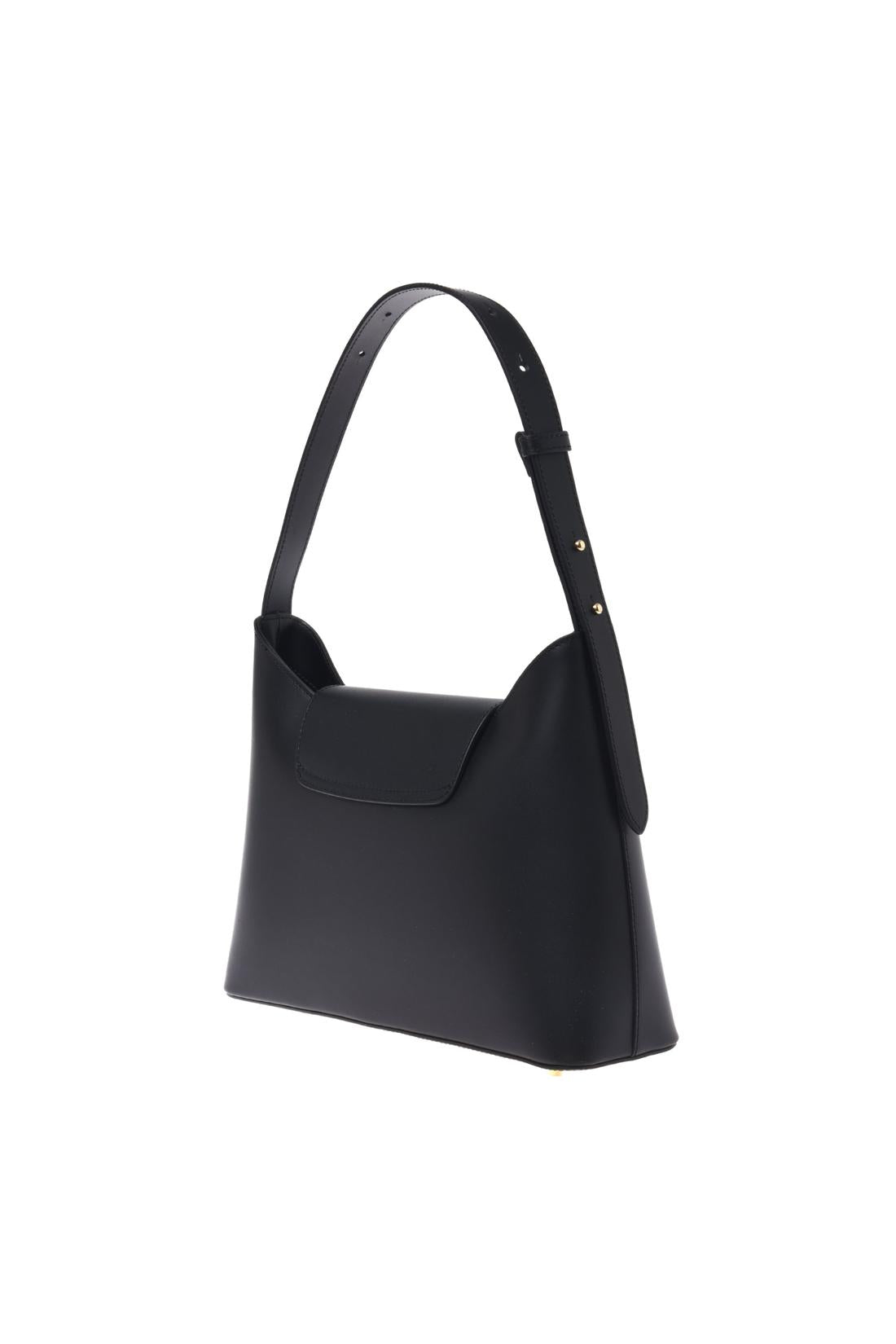 Black leather shoulder bag