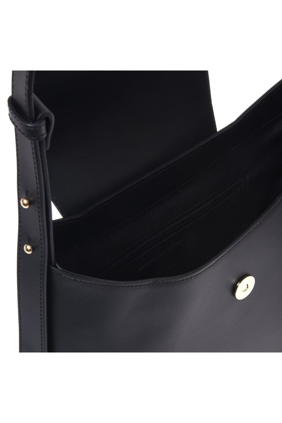 Black leather shoulder bag