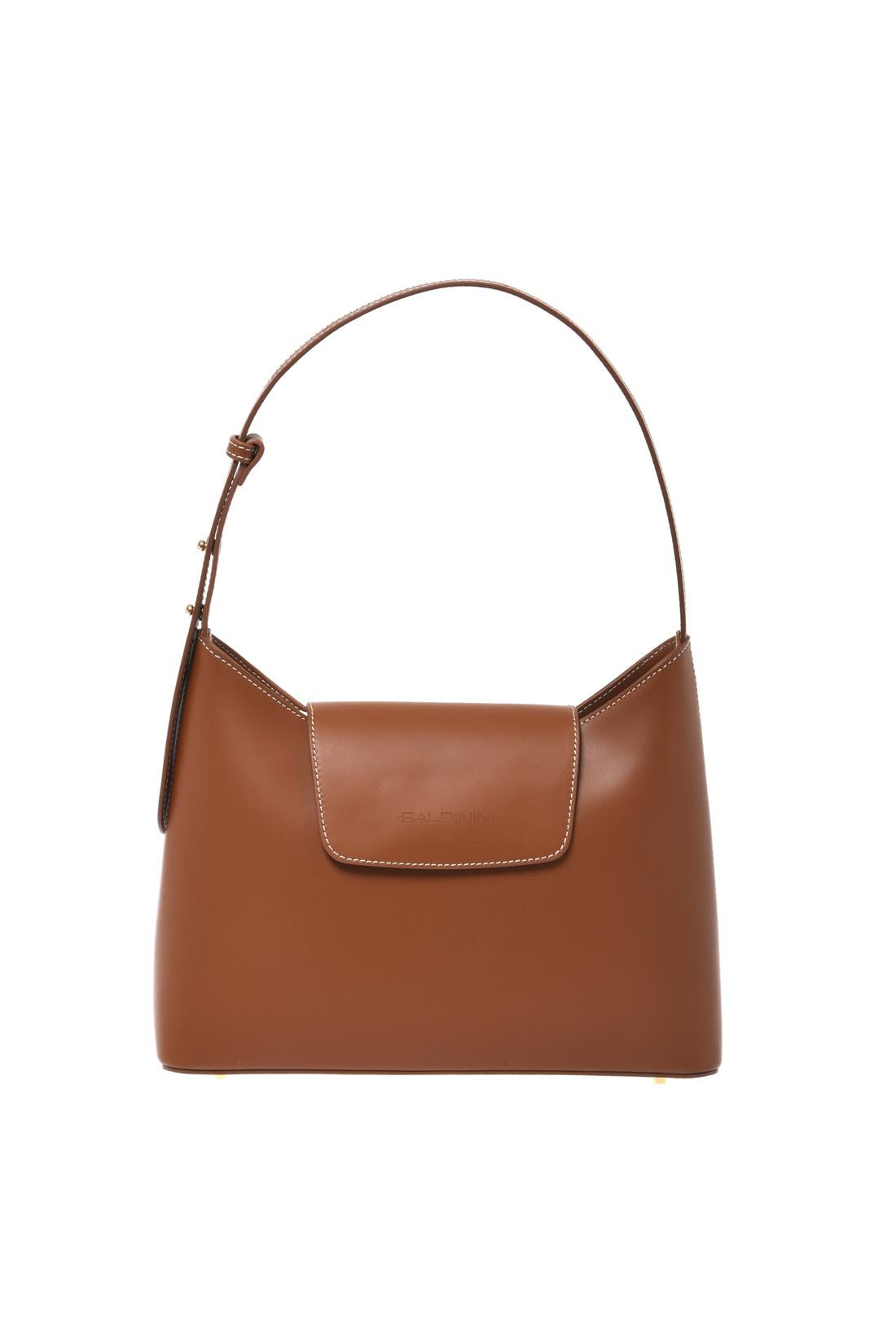 Brown leather shoulder bag-Baldinini-OUTLET-CUOIO-ARCHIVIST-ARCHIVE-SALE