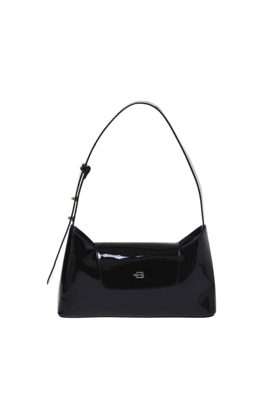 Black patent leather shoulder bag-Baldinini-OUTLET-NERO-ARCHIVIST-ARCHIVE-SALE