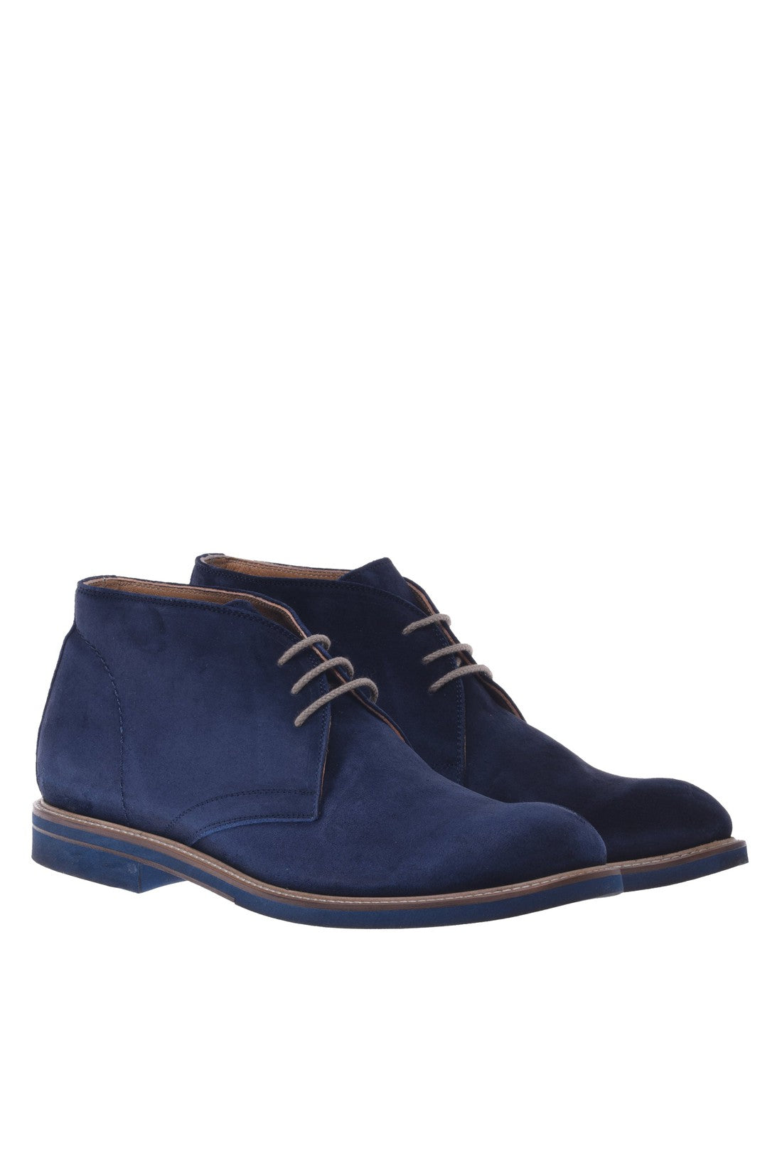 Ankle boot in blue suede leather