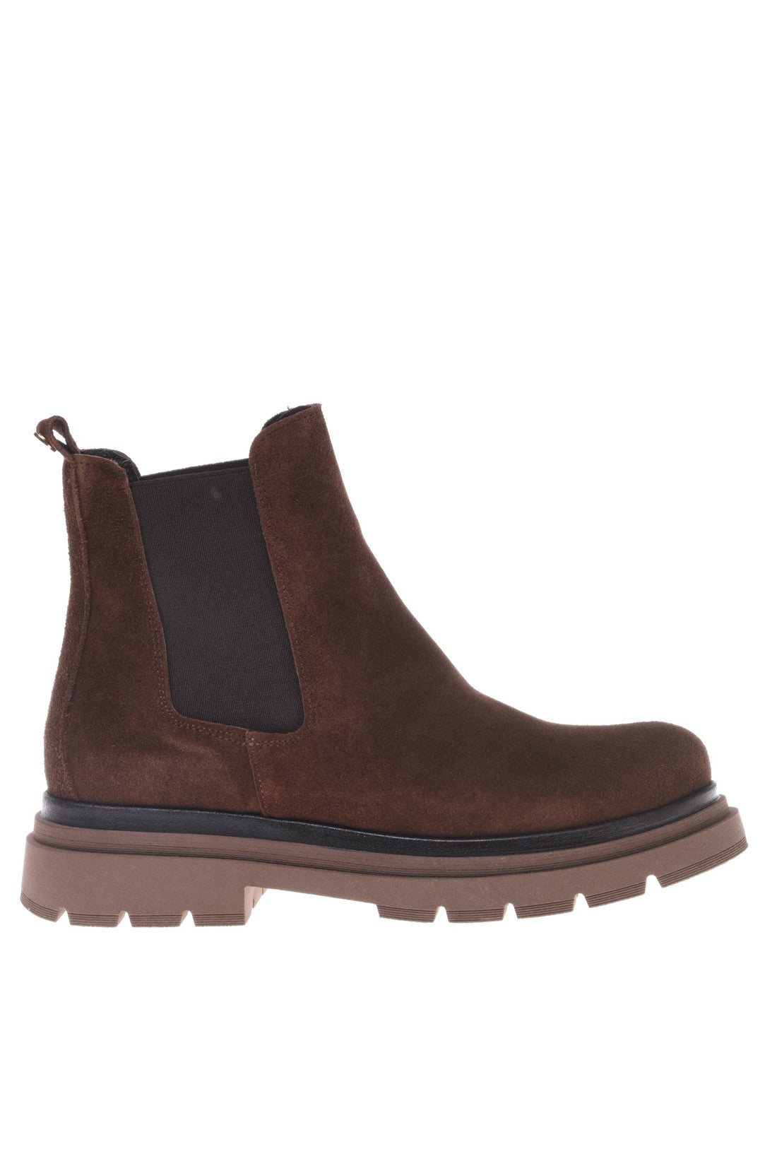 Ankle boot in brown suede leather