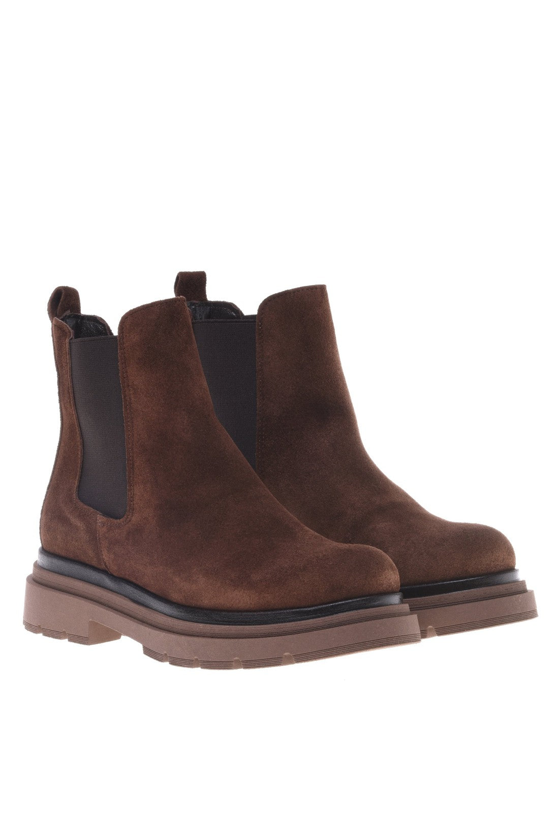 Ankle boot in brown suede leather