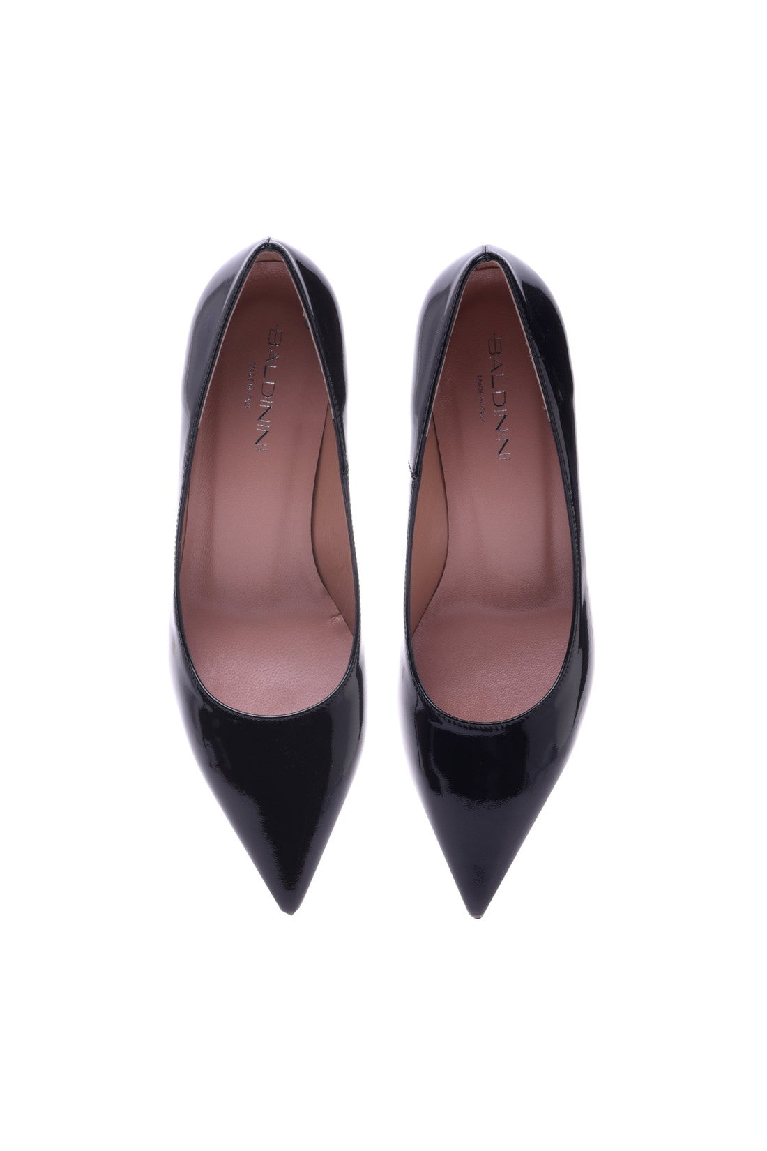 Black patent court shoes