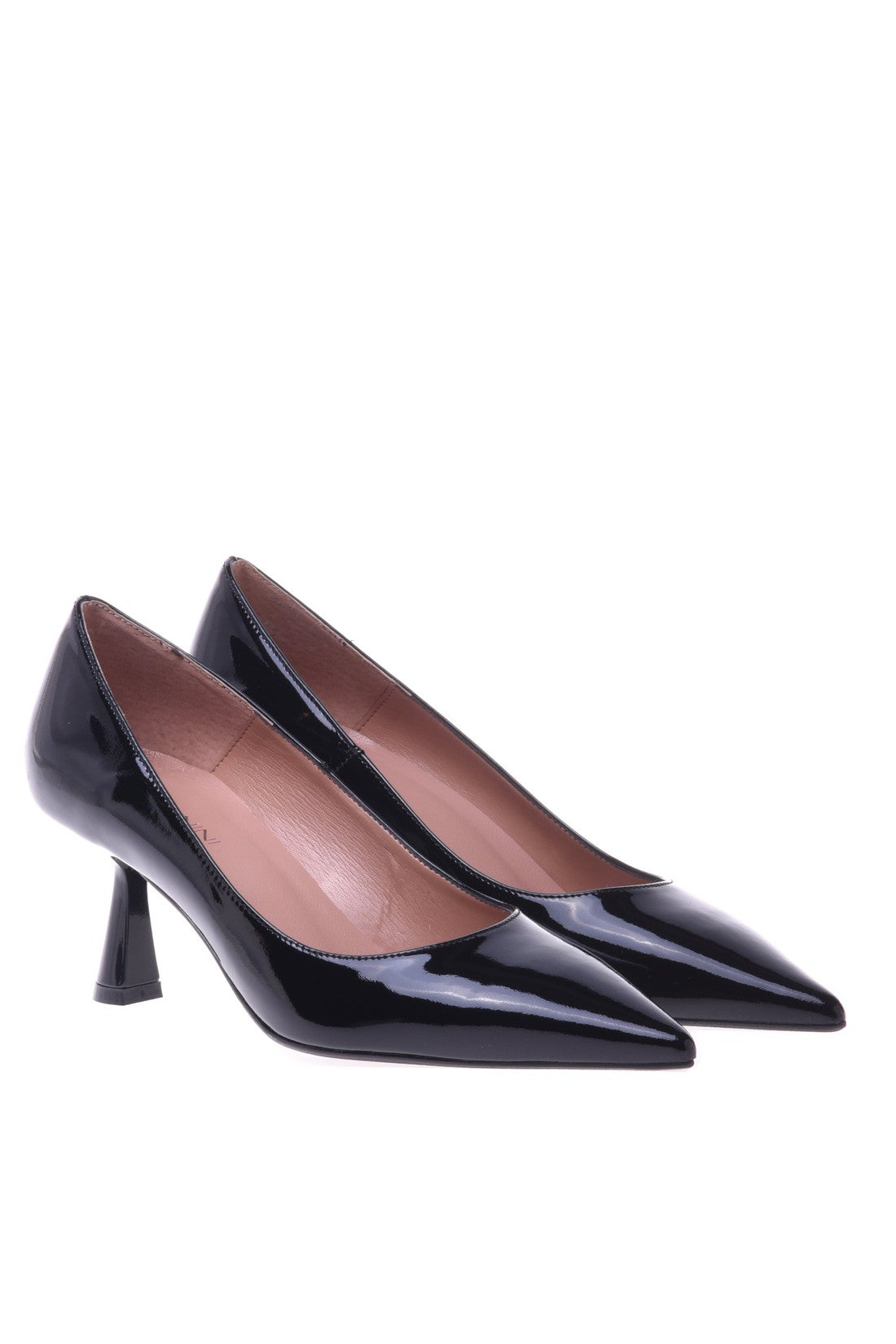 Black patent court shoes