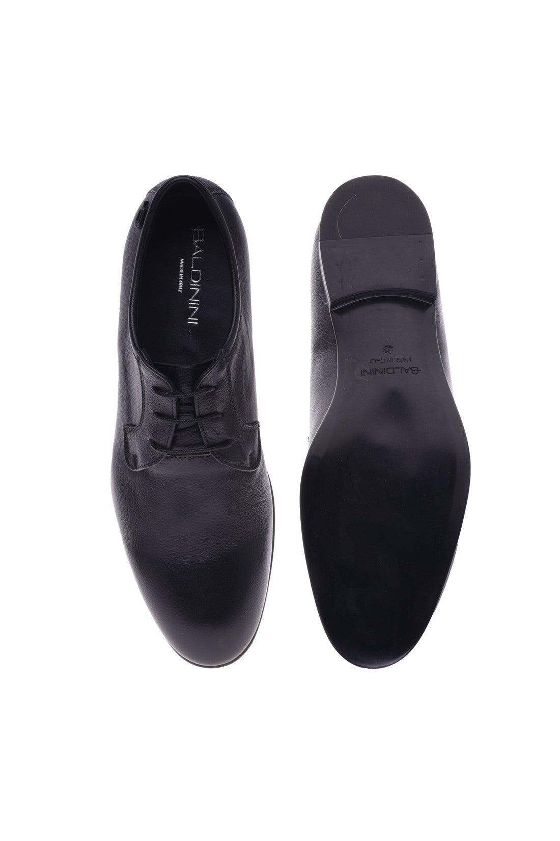 Black tumbled leather derby