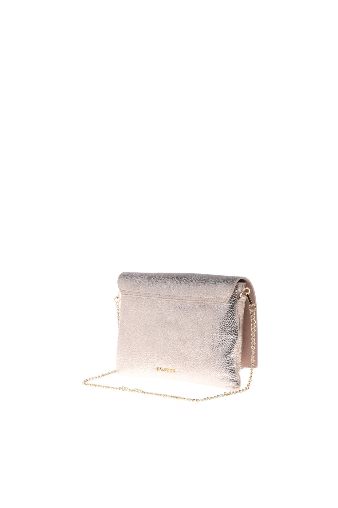 Clutch bag in platinum tumbled leather
