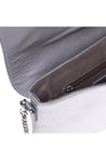 Clutch bag in silver tumbled leather
