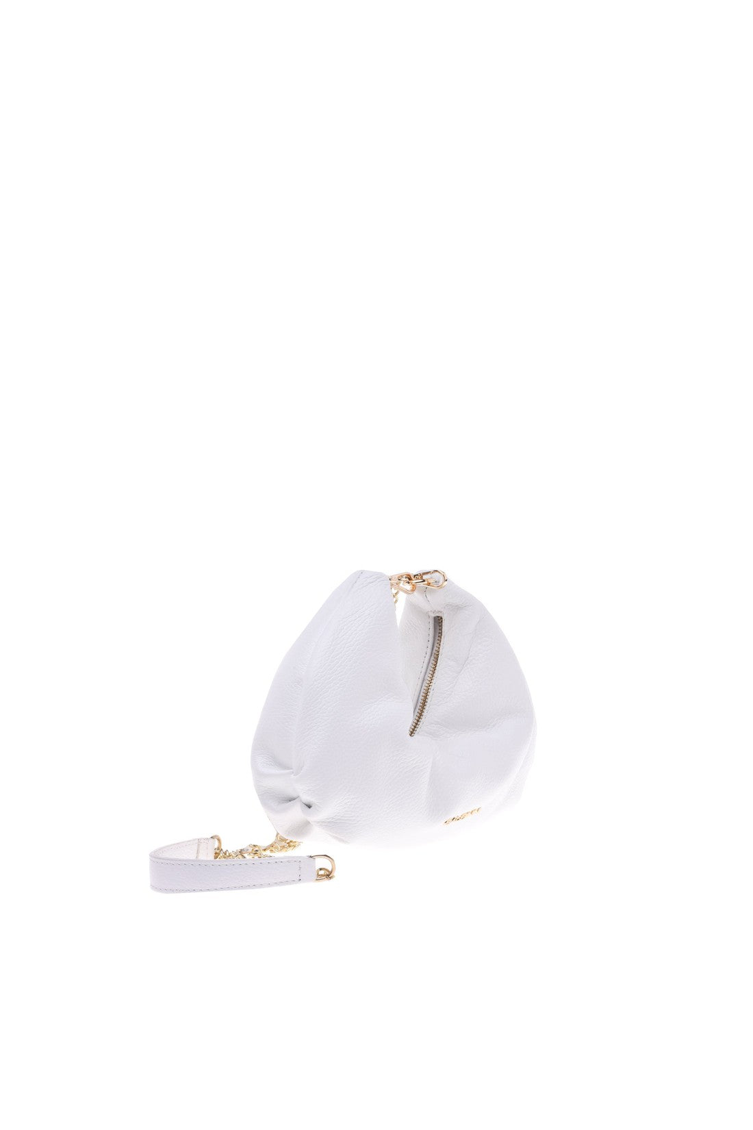 Clutch bag in white tumbled leather