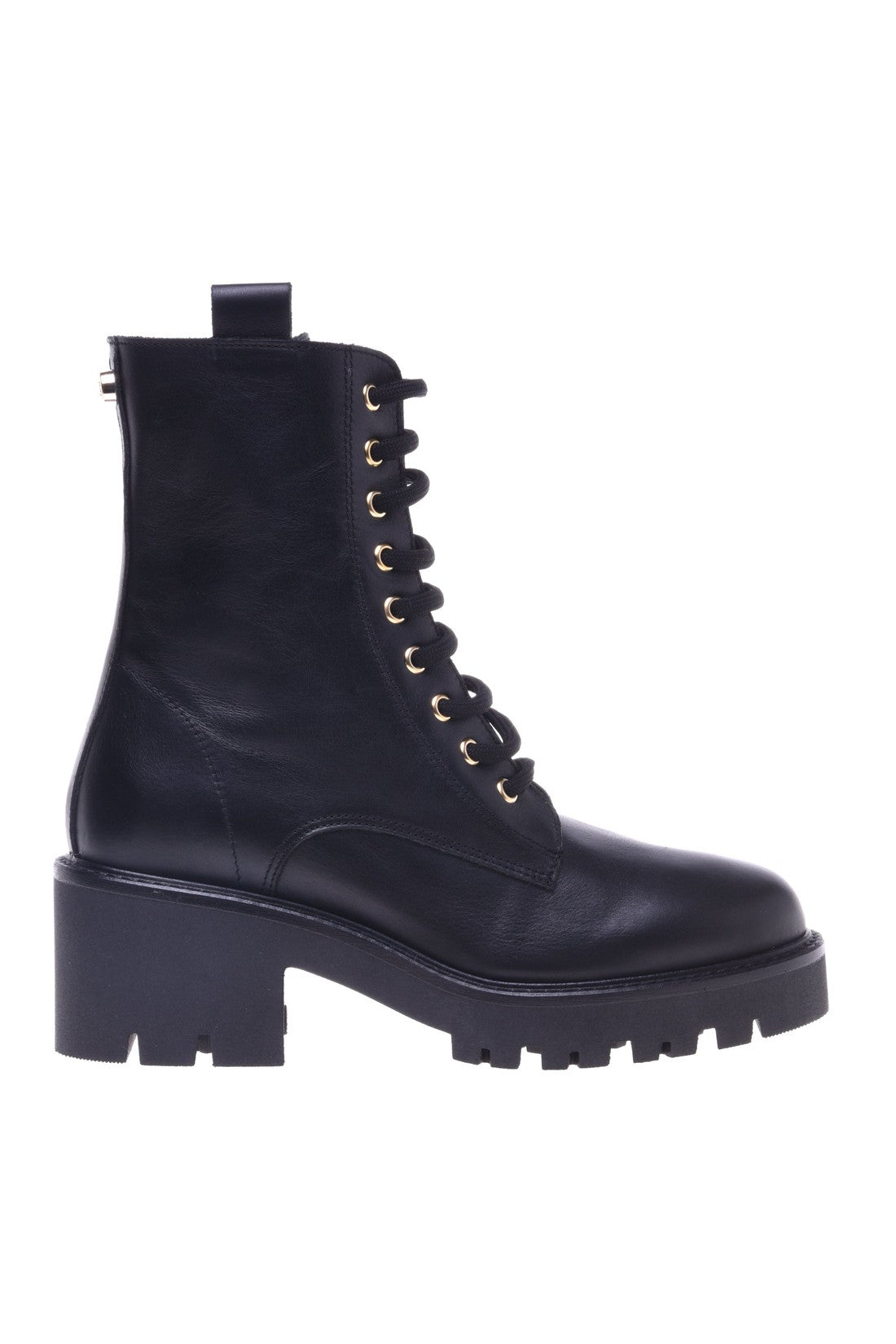 Combat boots in black leather