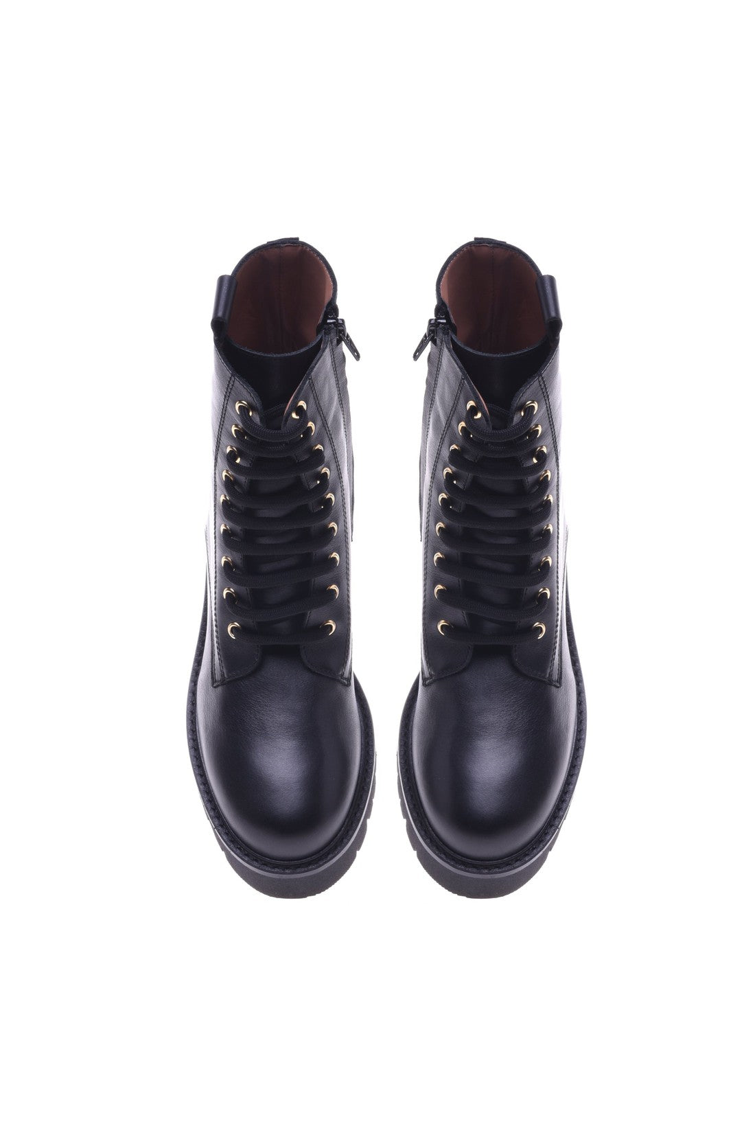 Combat boots in black leather