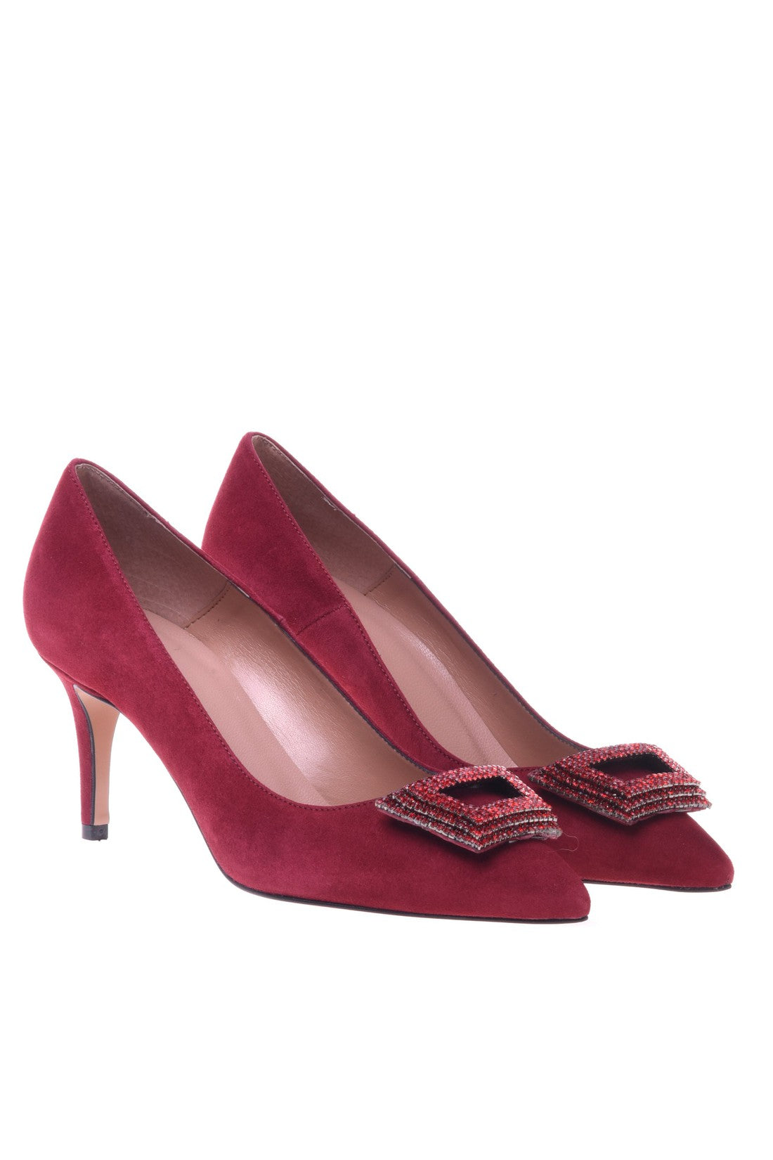 Court shoes in red suede