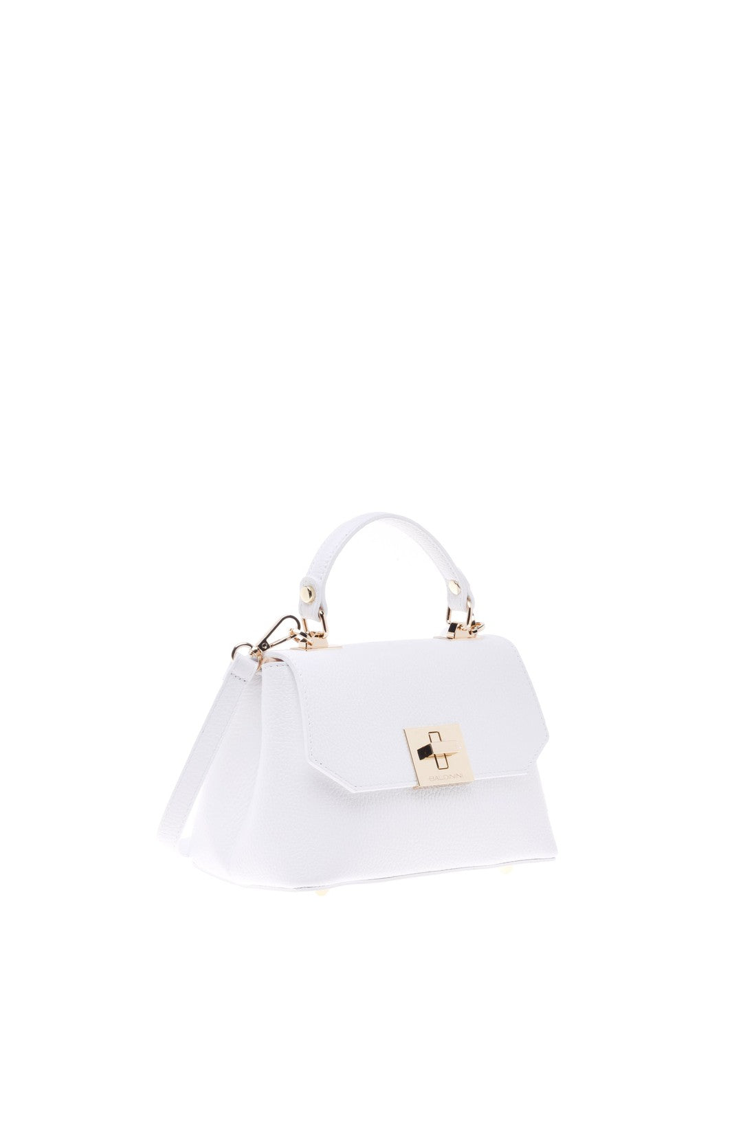 Crossbody bag in white tumbled leather