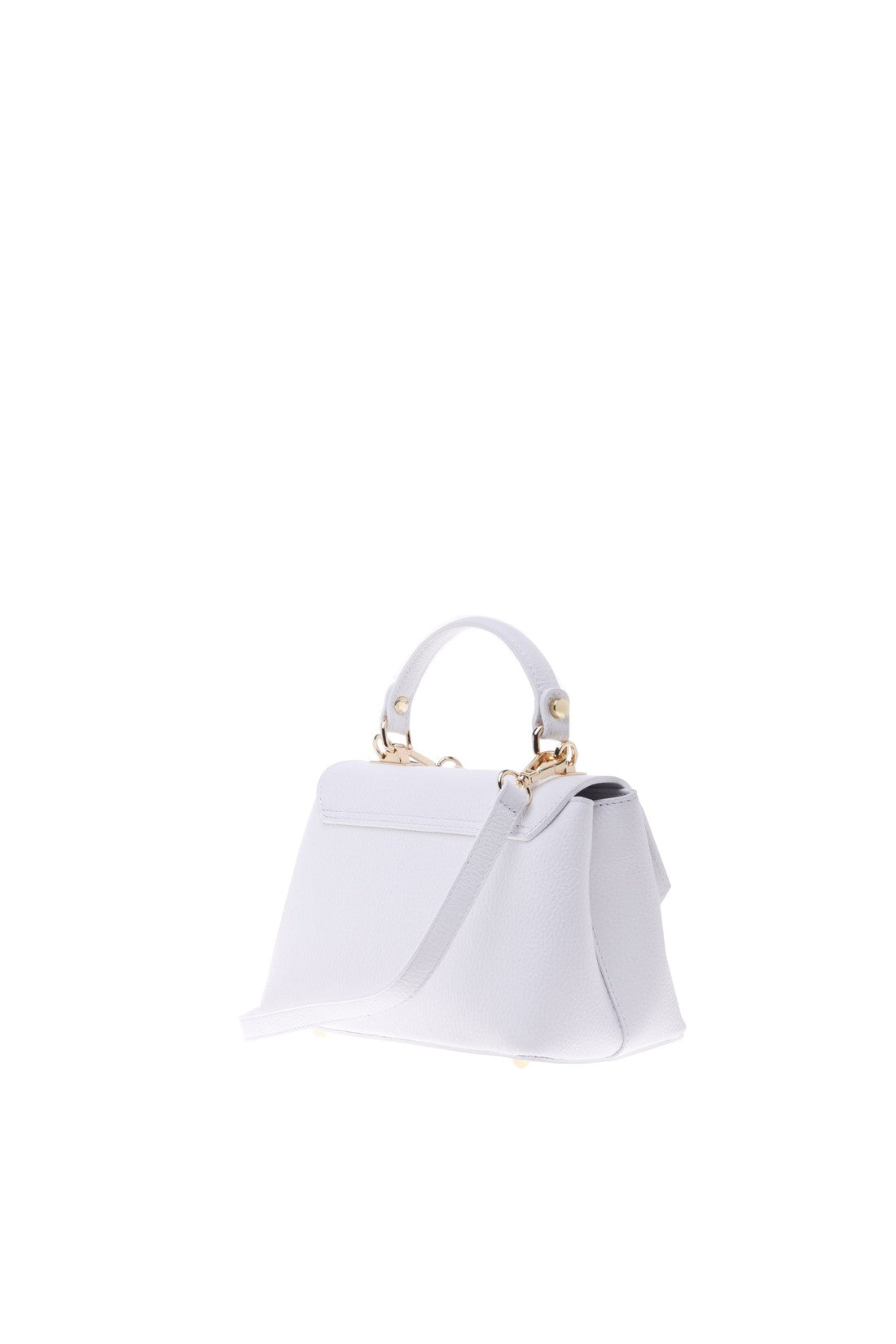 Crossbody bag in white tumbled leather