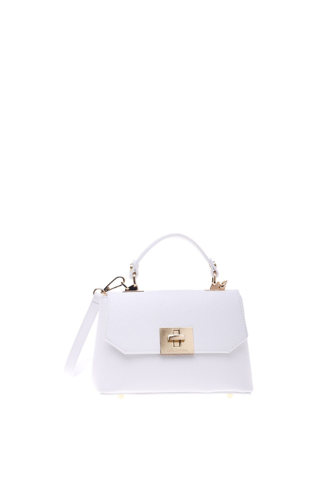 Crossbody bag in white tumbled leather