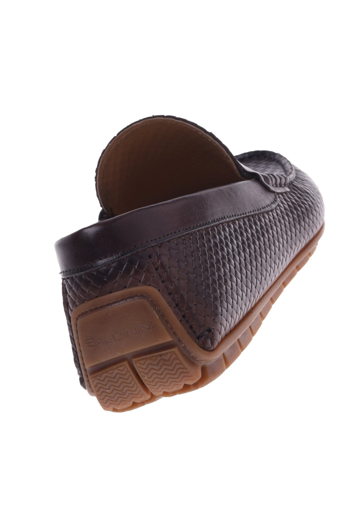 Dark brown woven print loafer