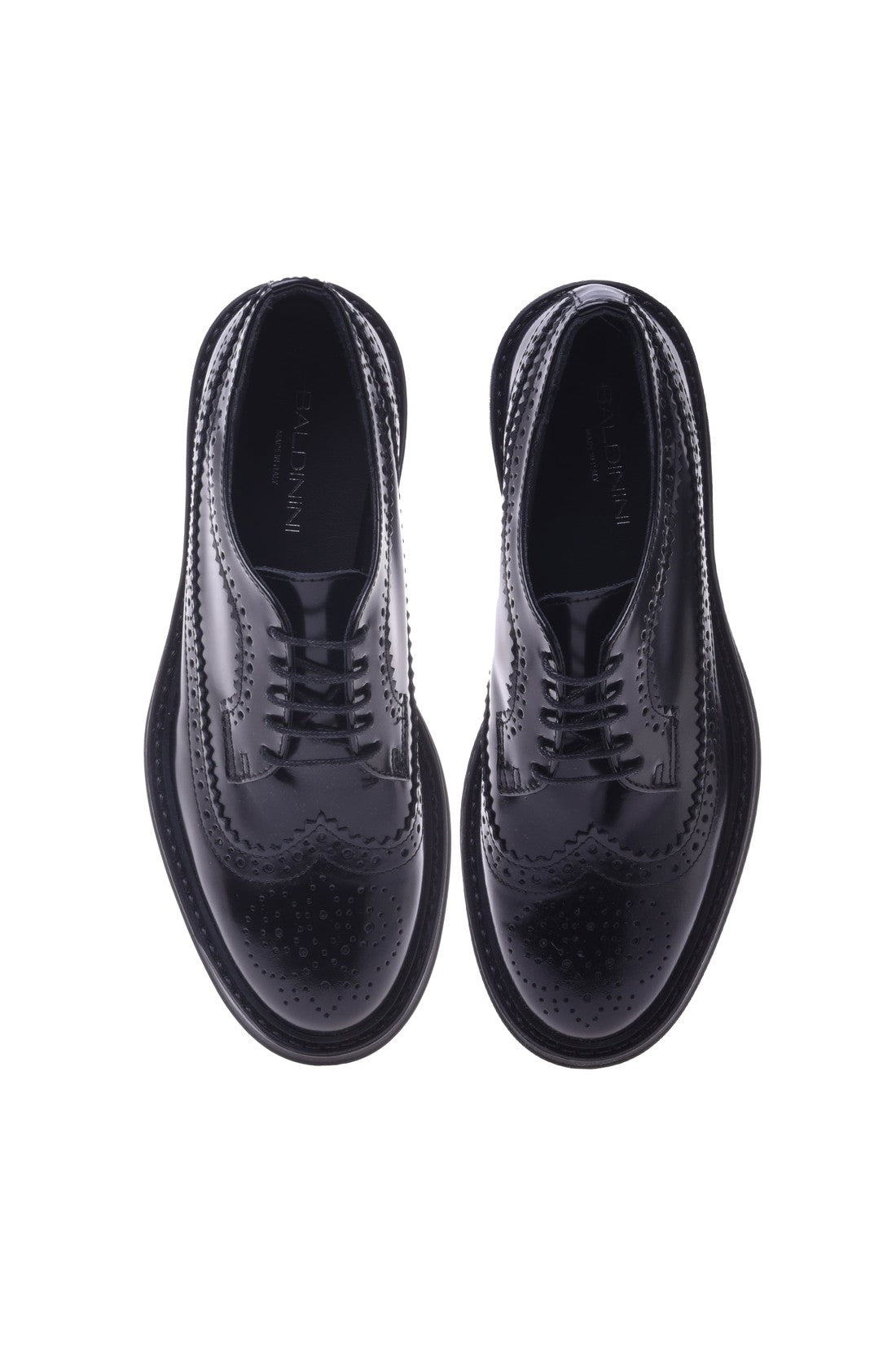 Derby shoes in shiny black calfskin