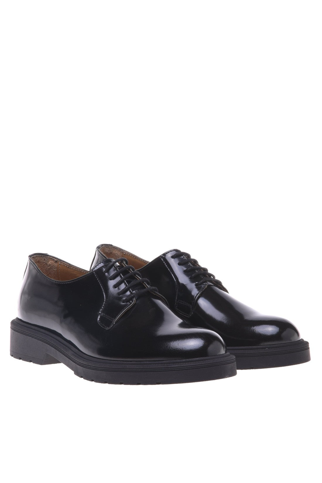 Derby shoes in shiny black calfskin