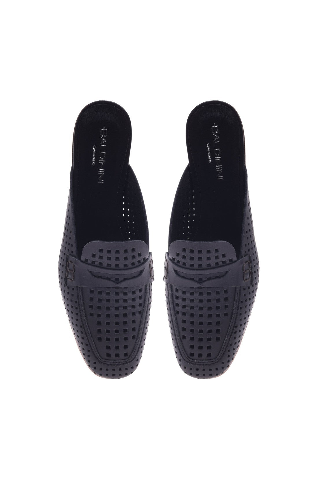 Loafer in black perforated calfskin