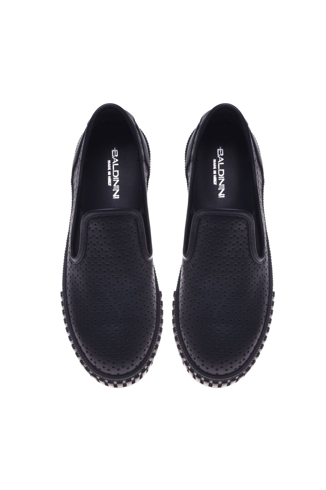 Loafer in black perforated nappa leather