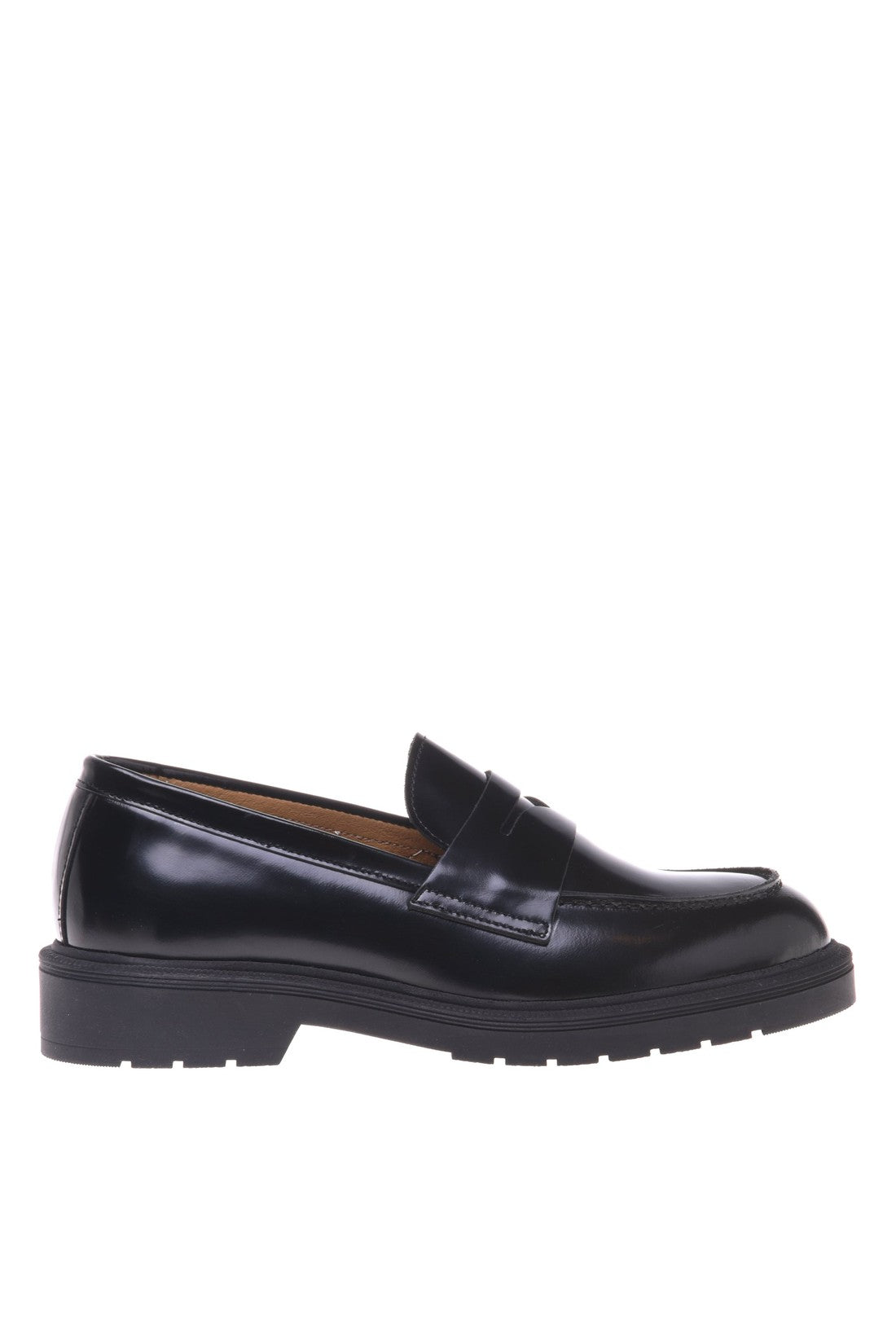 Loafer in black shiny calfskin