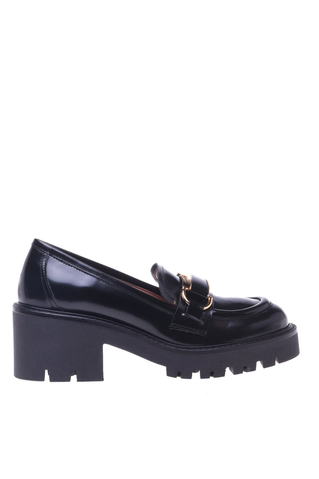 Loafer in black shiny calfskin