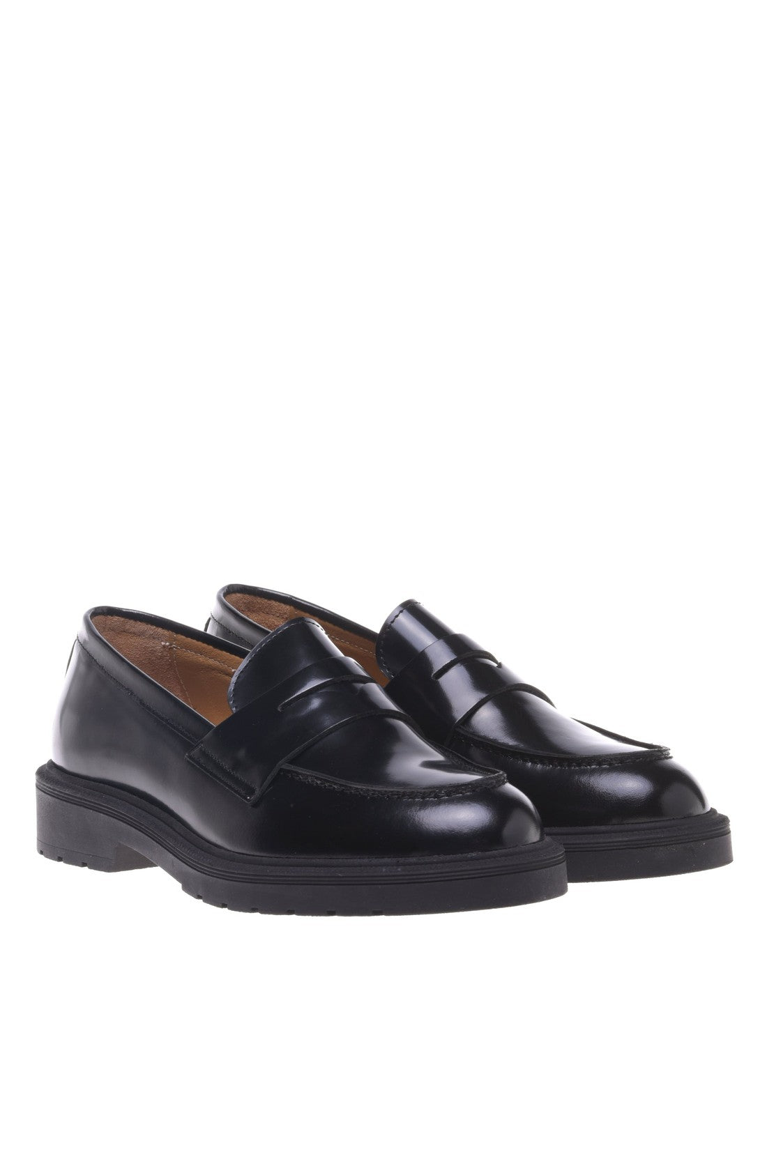 Loafer in black shiny calfskin