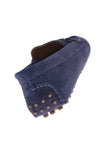 Loafer in blue suede leather