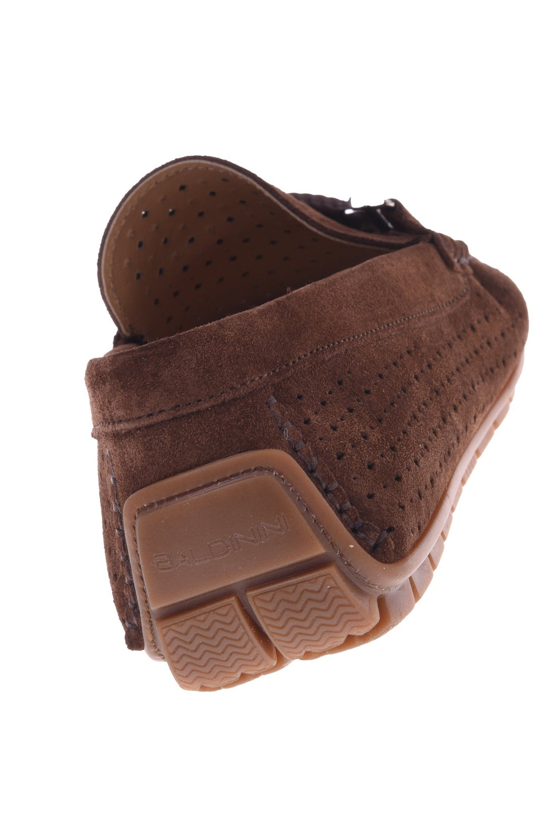 Loafer in brown perforated suede