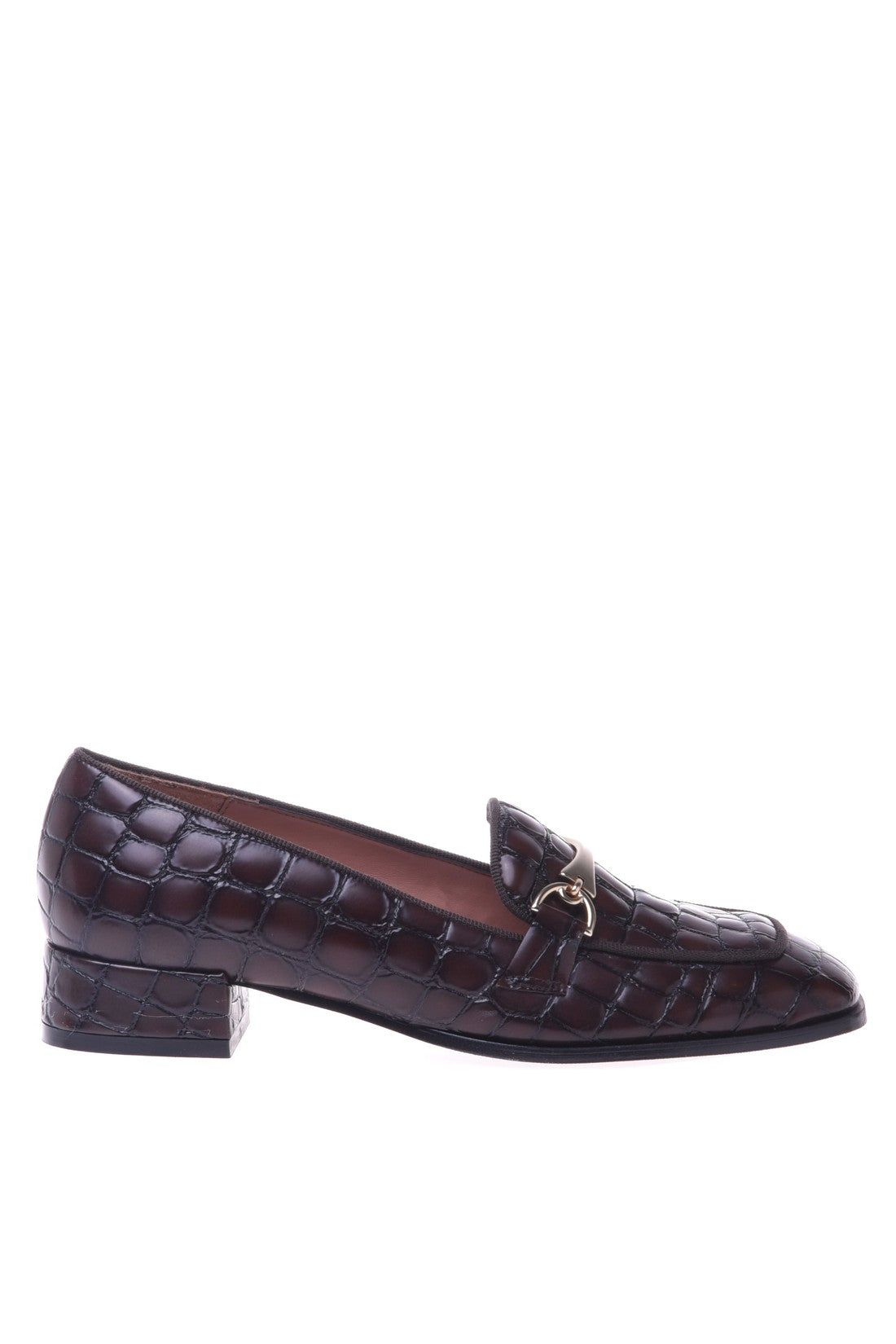 Loafer in brown with crocodile print