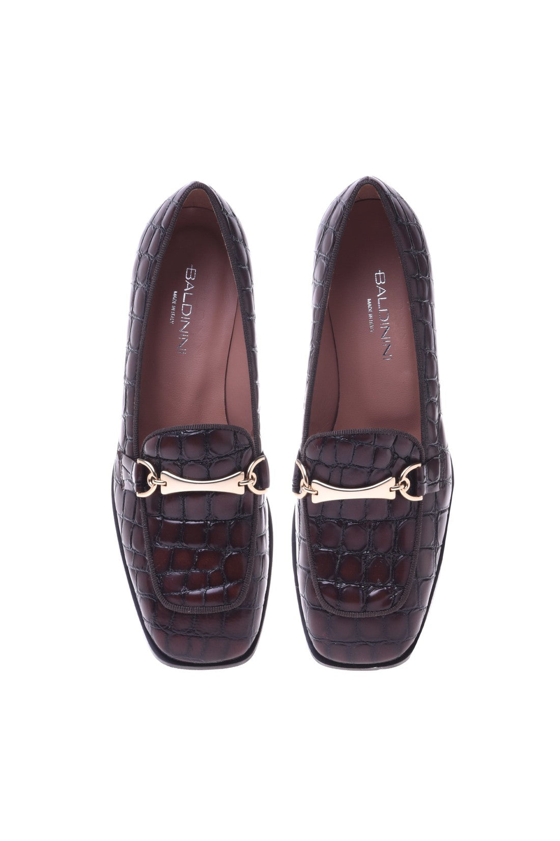 Loafer in brown with crocodile print