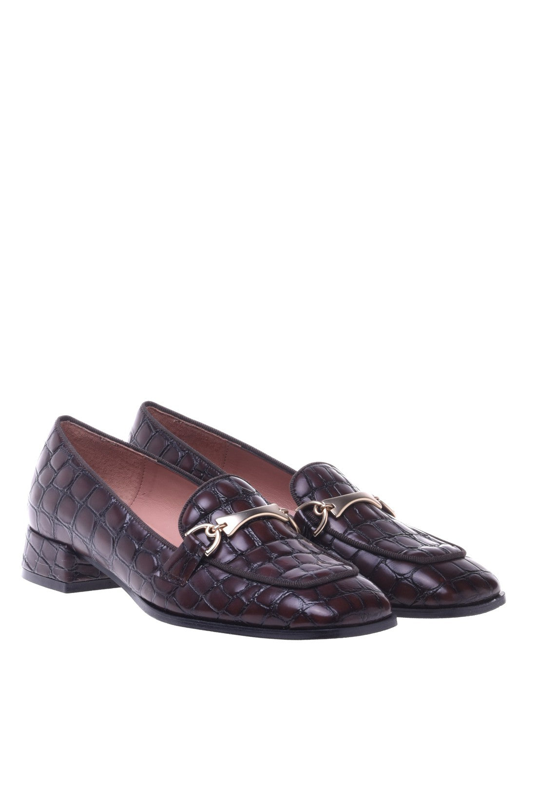 Loafer in brown with crocodile print