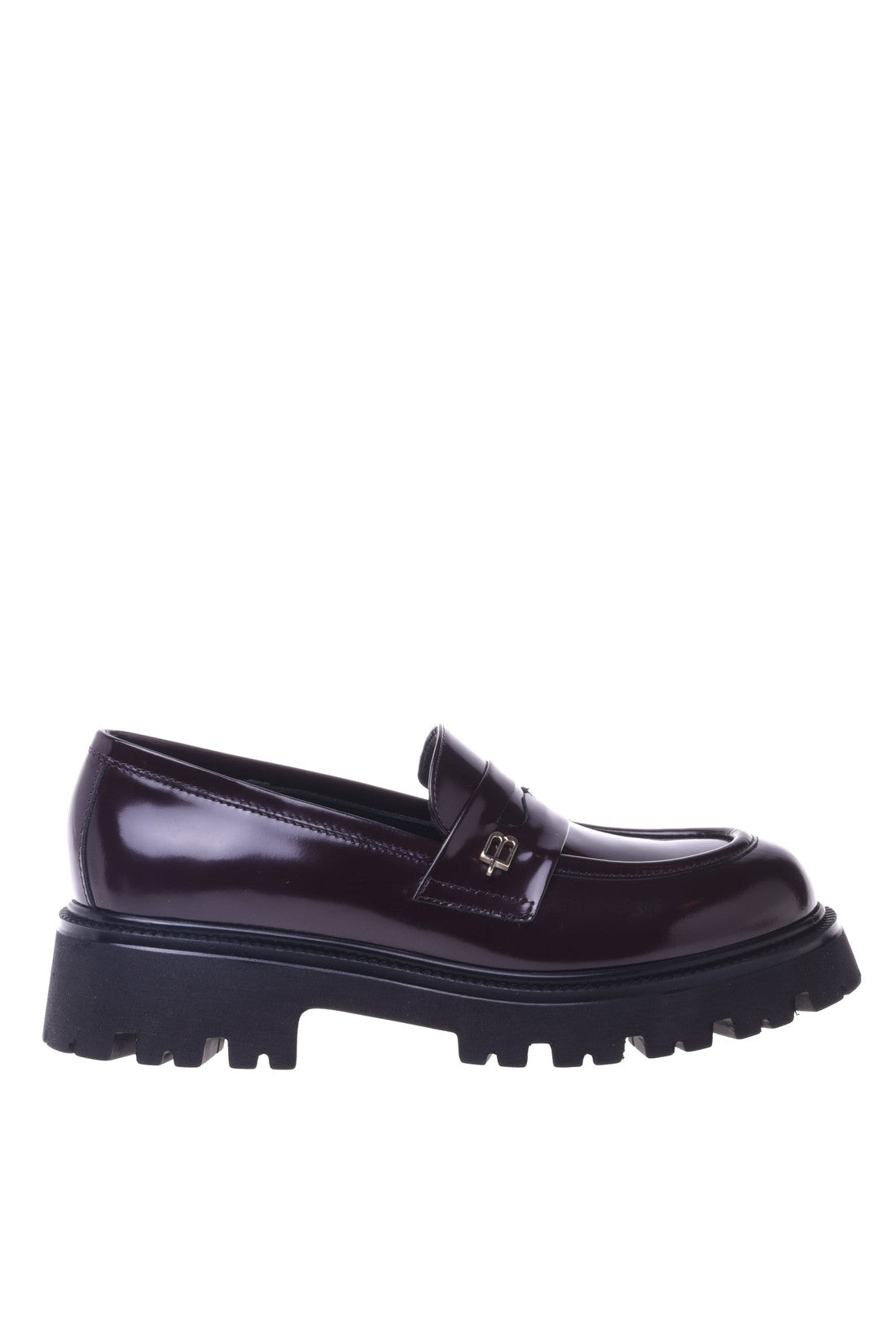 Loafer in burgundy shiny calfskin