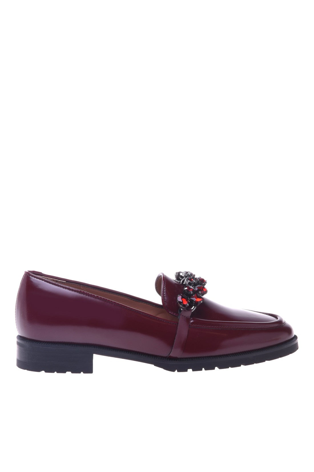 Loafer in burgundy shiny calfskin