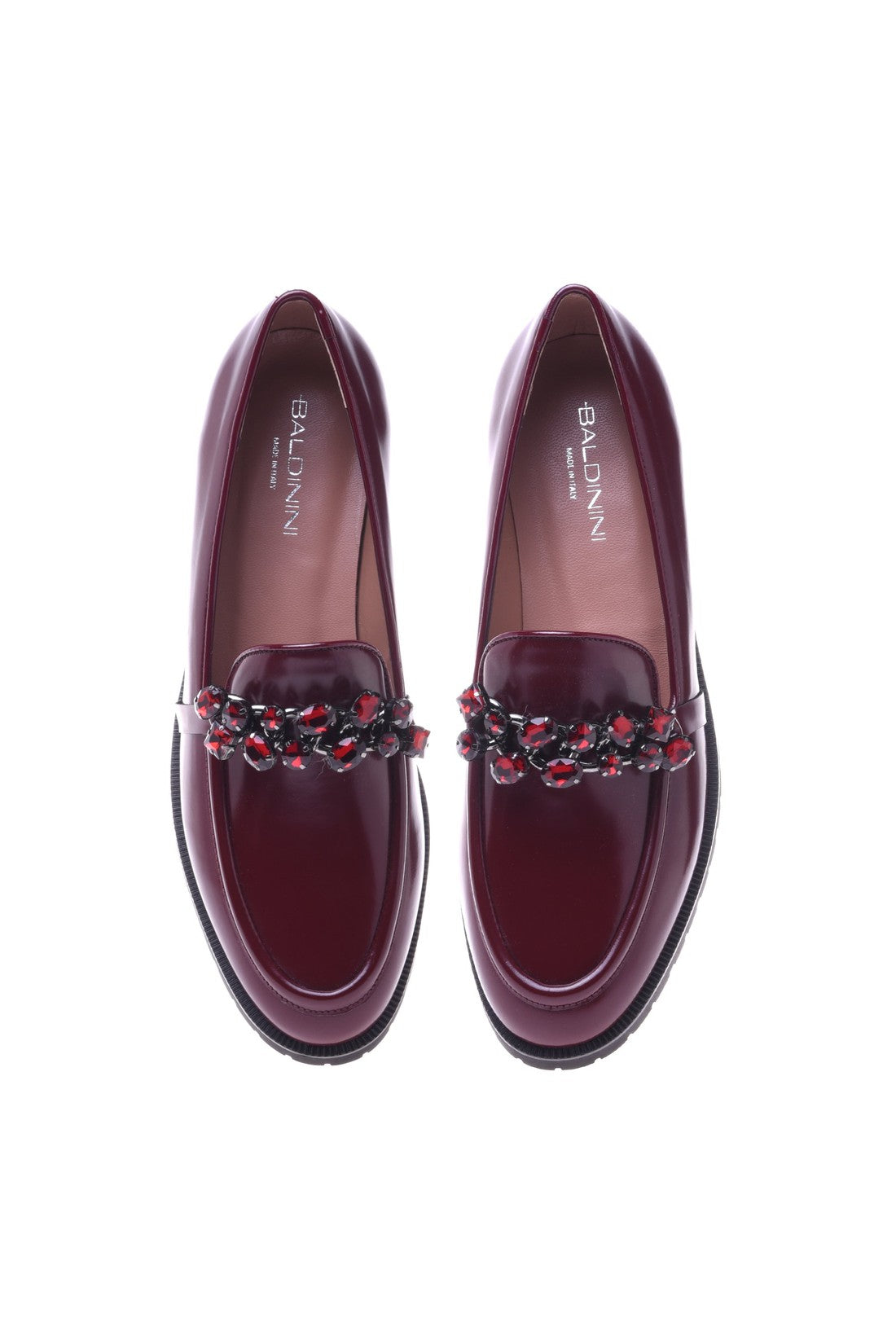 Loafer in burgundy shiny calfskin