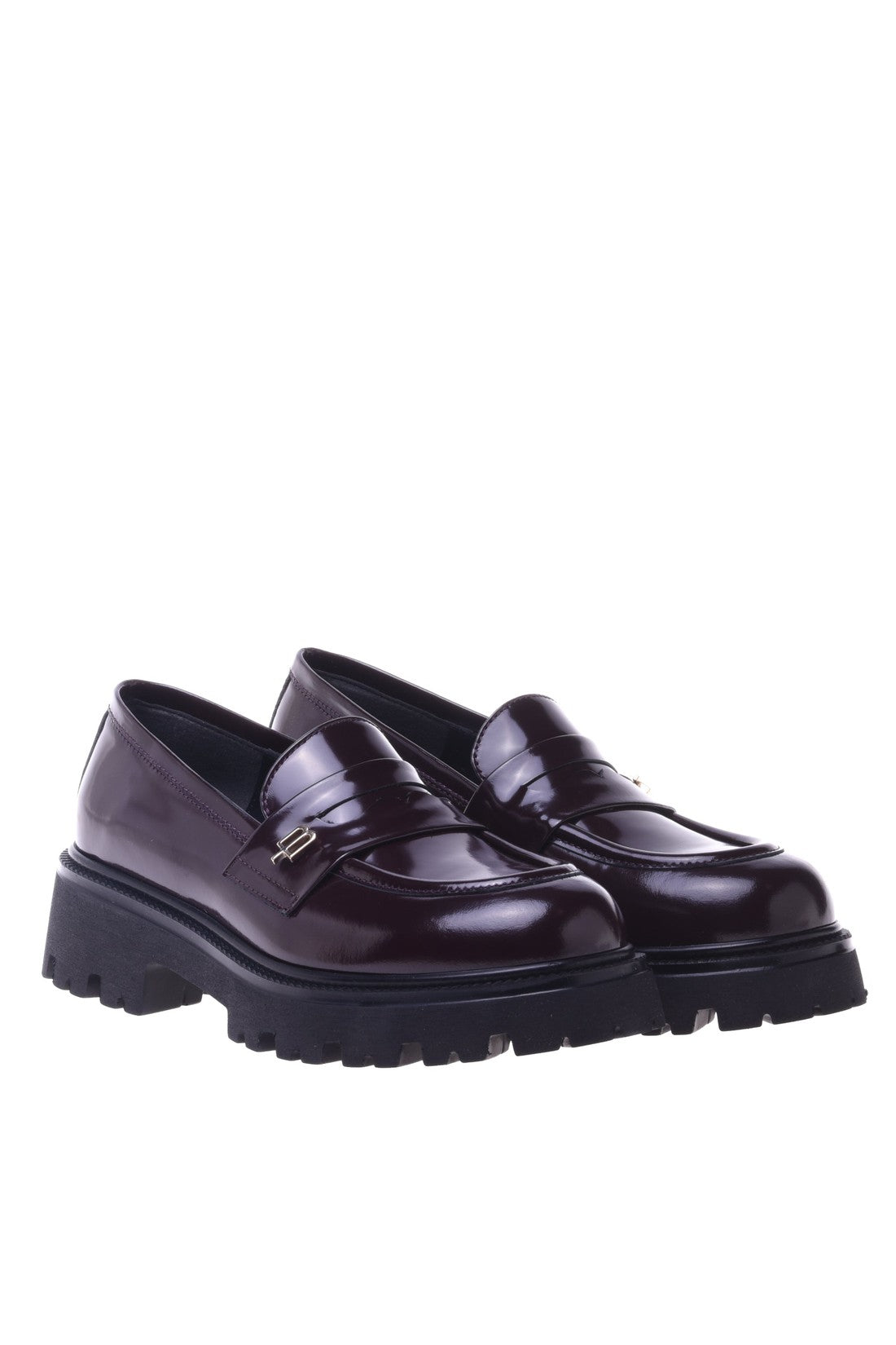 Loafer in burgundy shiny calfskin