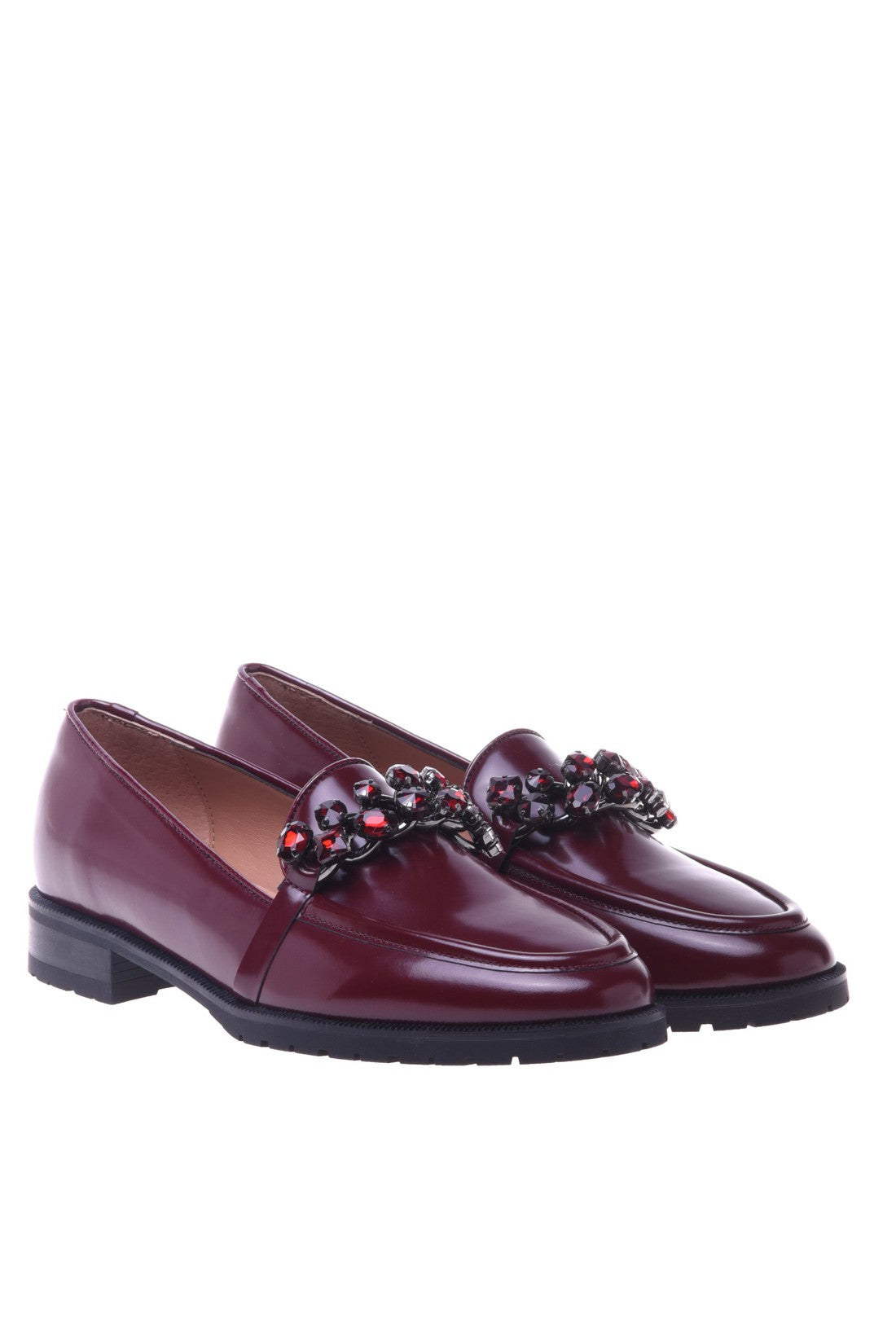 Loafer in burgundy shiny calfskin