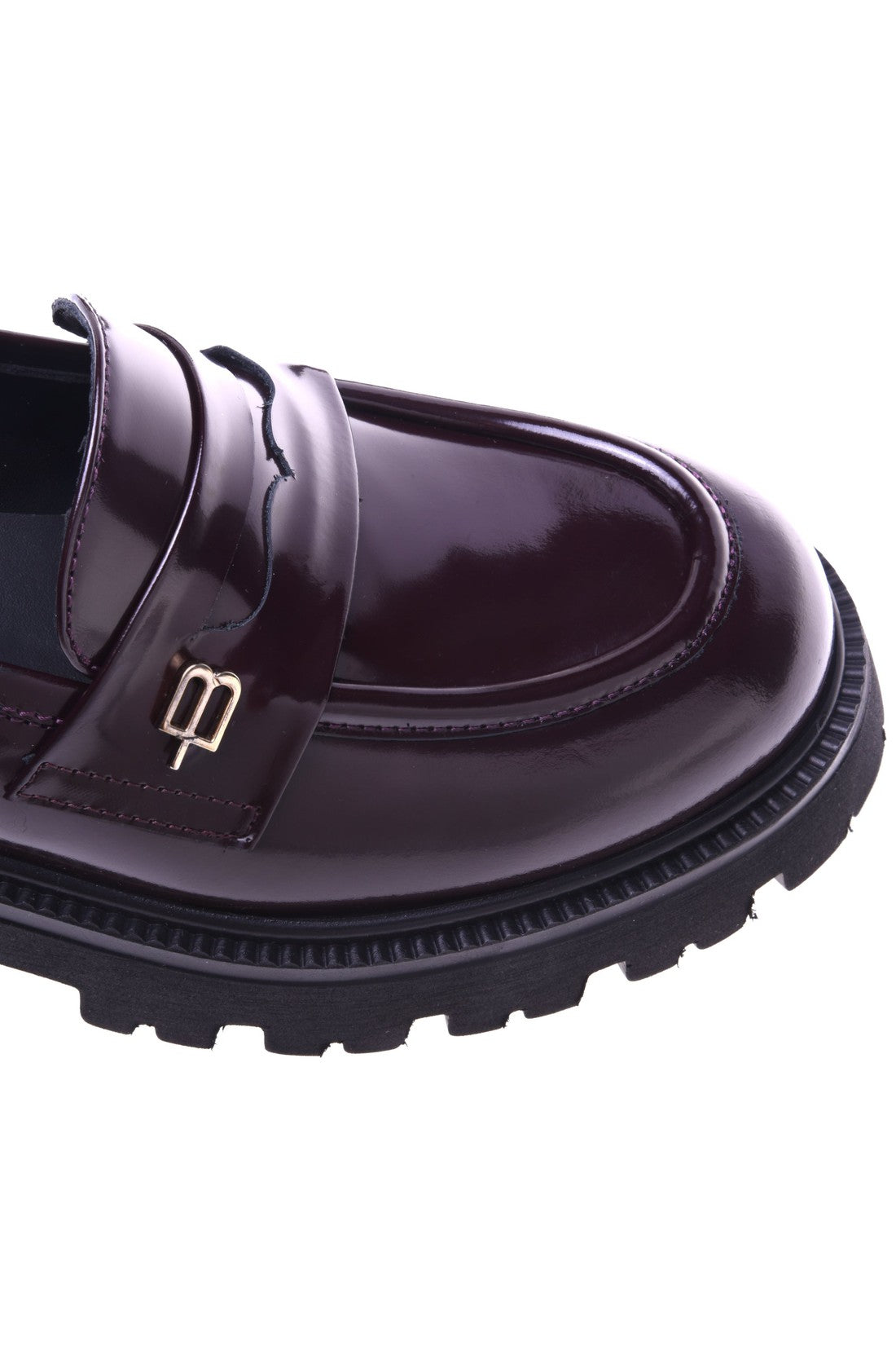 Loafer in burgundy shiny calfskin