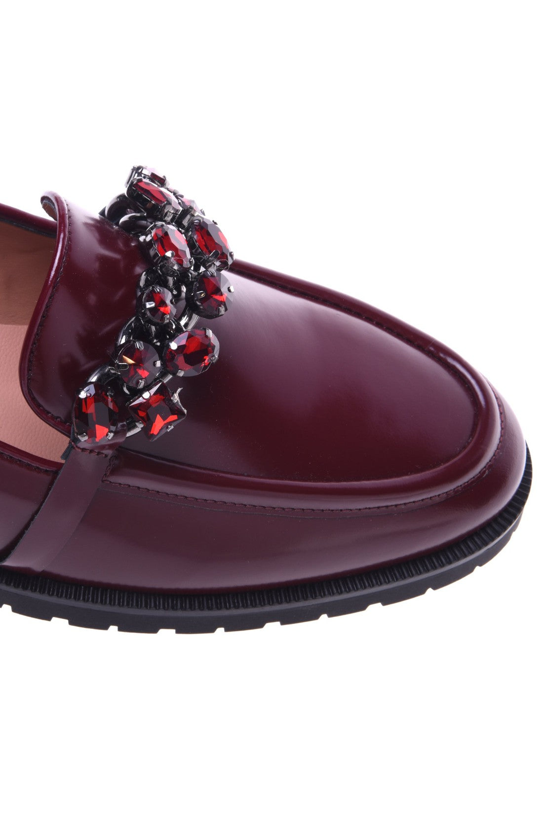 Loafer in burgundy shiny calfskin