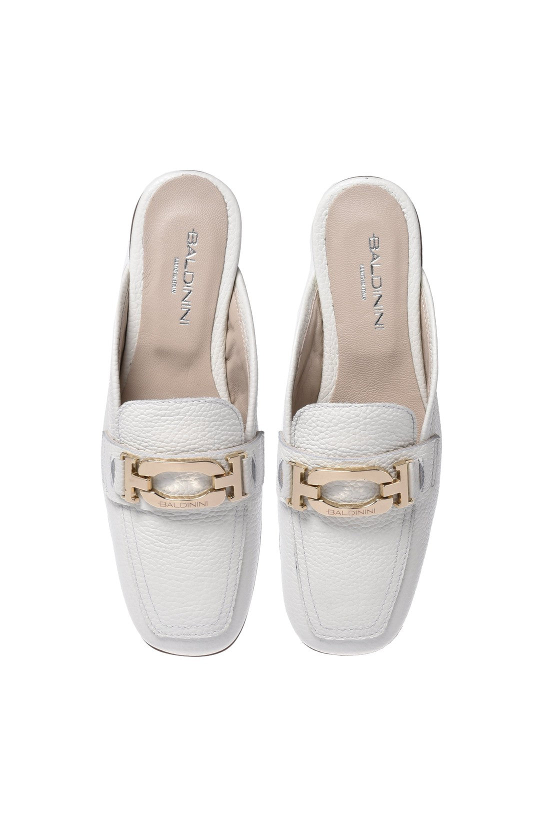 Loafer in cream tumbled leather