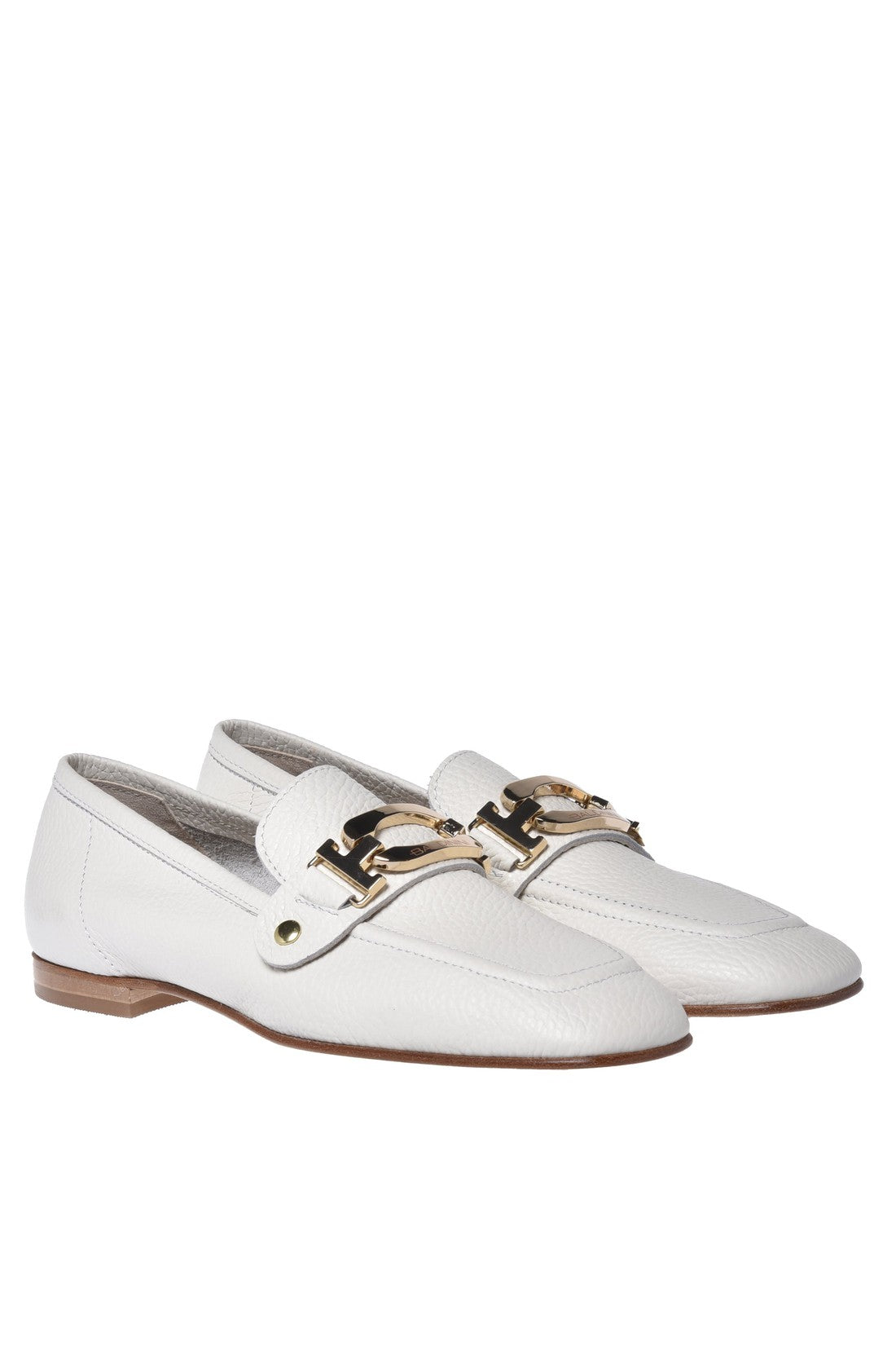 Loafer in cream tumbled leather