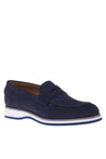 Loafer in denim perforated nubuck