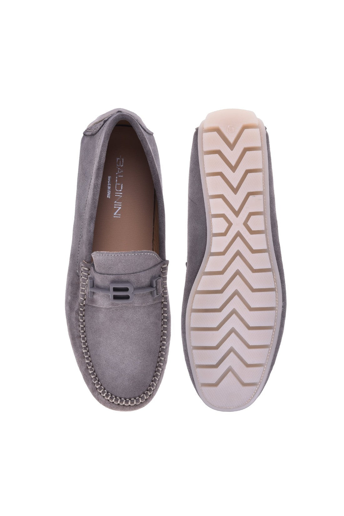 Loafer in grey suede leather