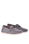 Loafer in grey suede leather