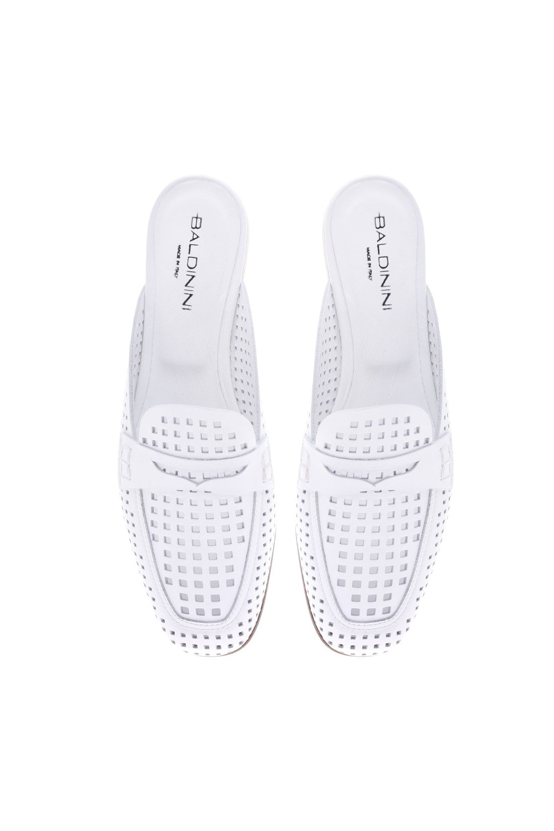 Loafer in white perforated calfskin