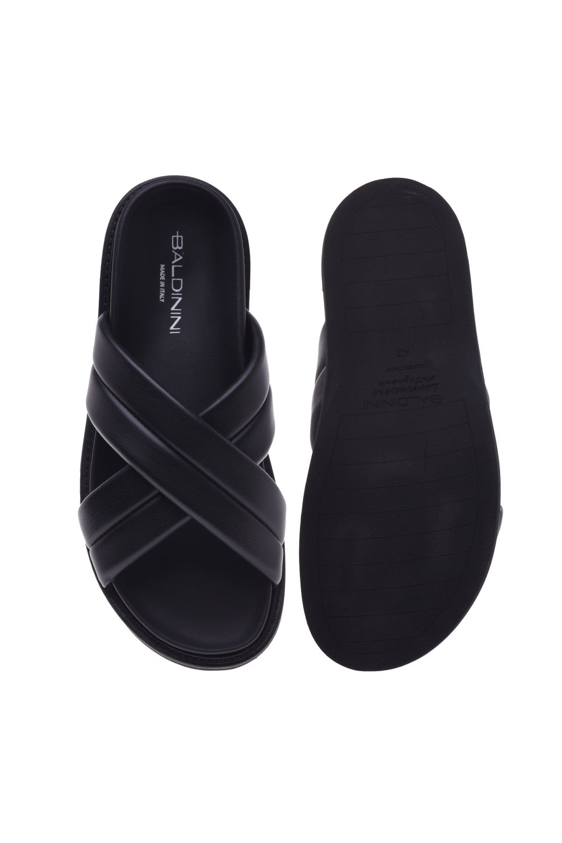 Sandal in black nappa leather